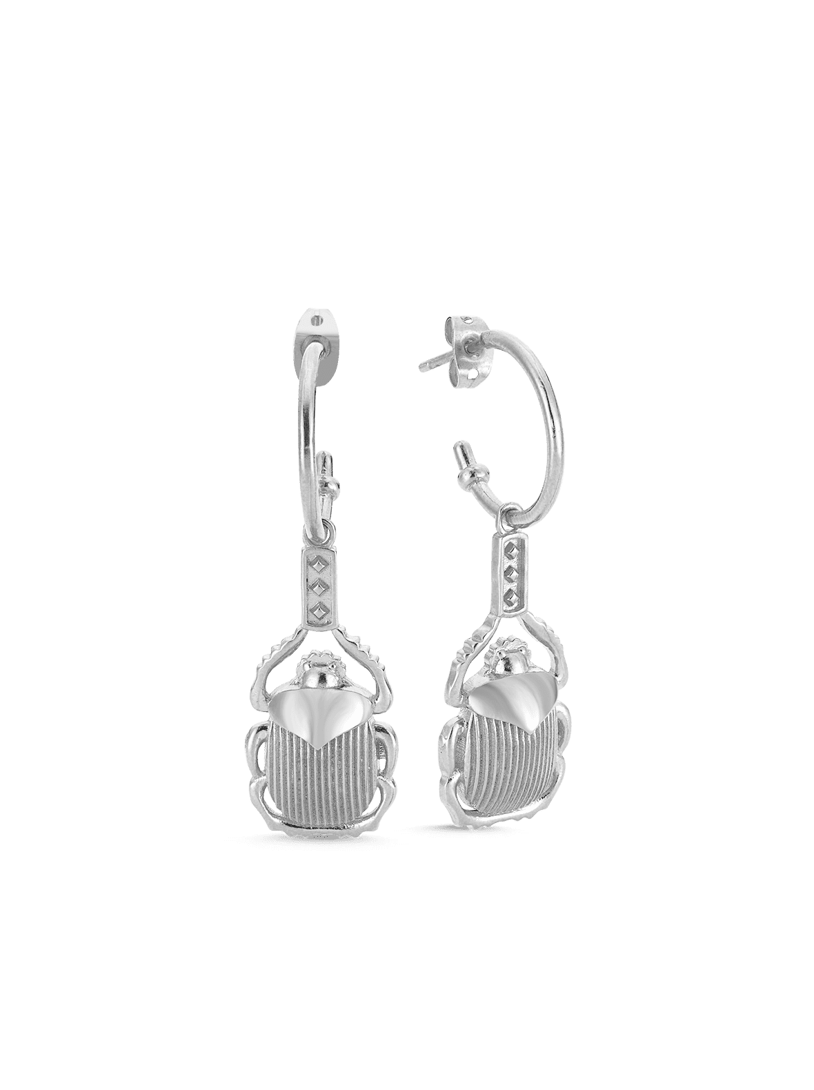 Bodhita - Khepera Silver Earrings