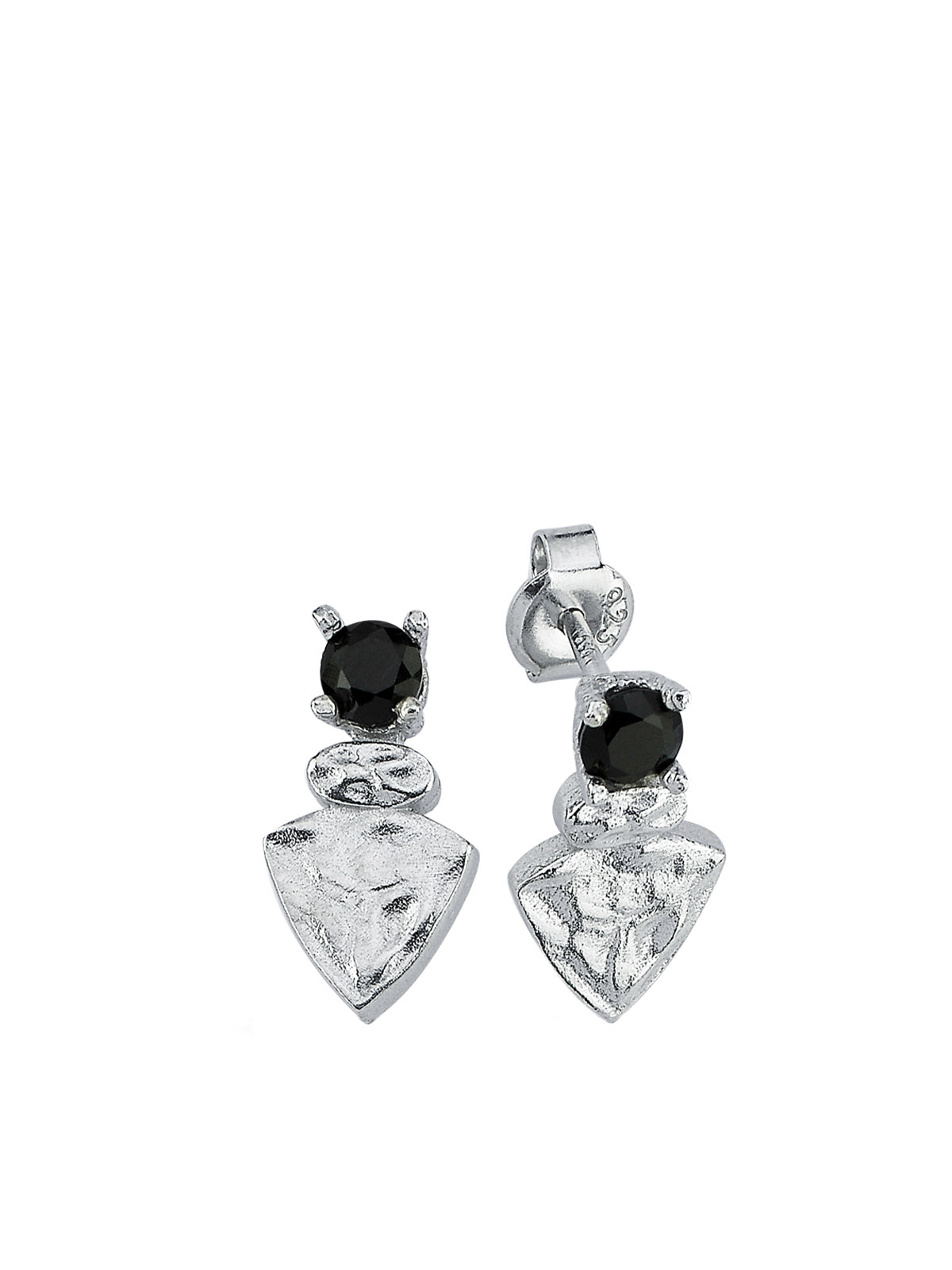 Bodhita - Nadia Black Silver Earrings - Stud