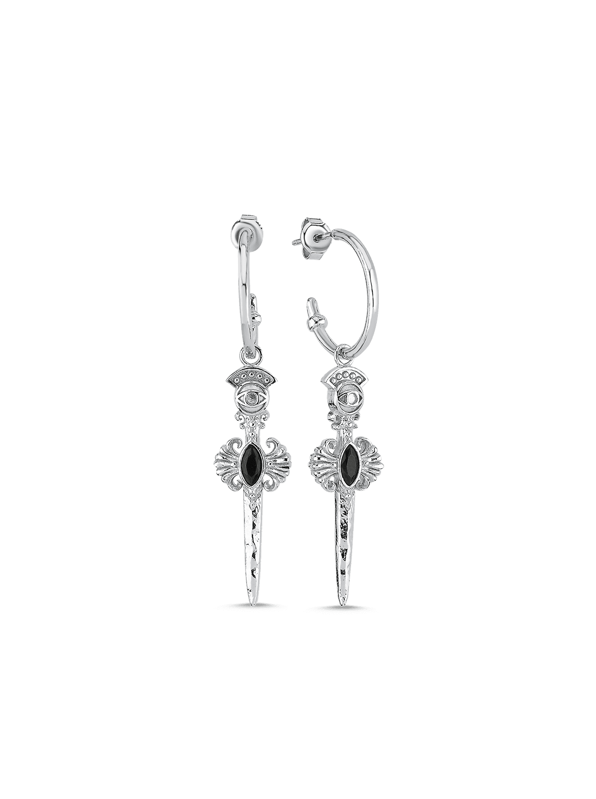 Bodhita - Espada Silver Earrings