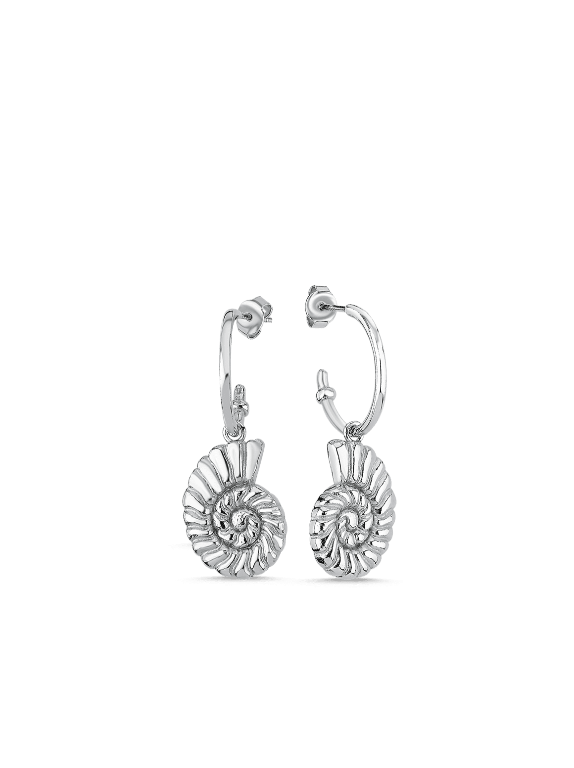 Bodhita - Little Amonit Silver Earrings