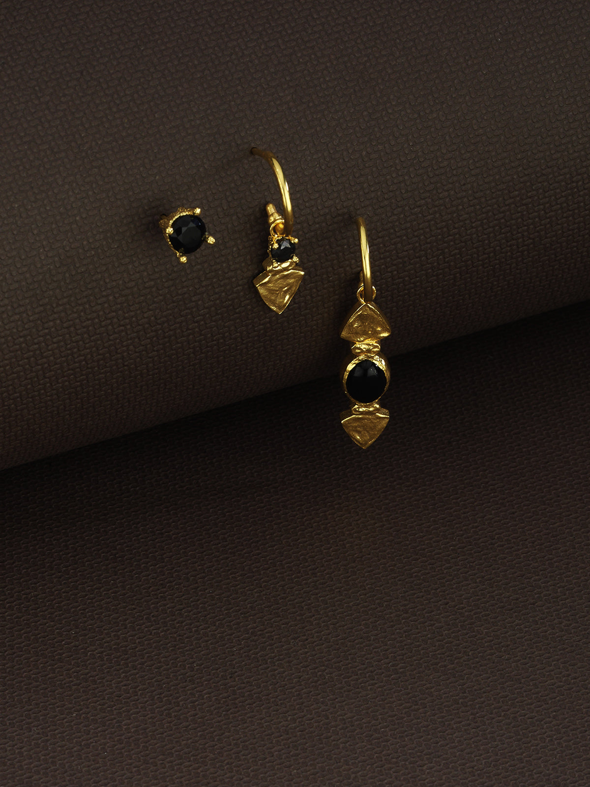 Bodhita - NADIA BLACK HOOP EARRINGS