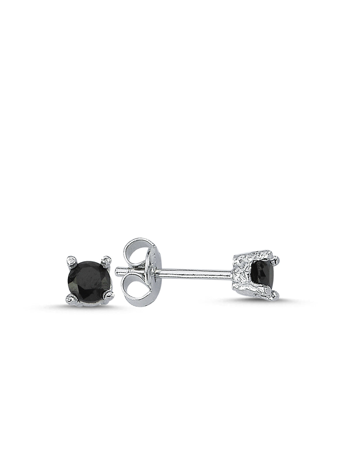 Bodhita - Eos Little Black Silver Earrings - Stud